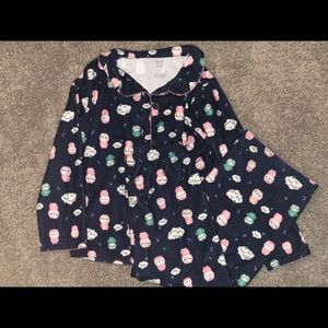 4T Girls Owl Pajamas Button Up